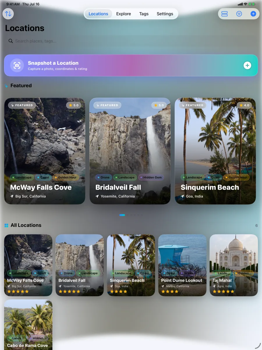 Waypoint: Location Snapshot — iPad — libreria