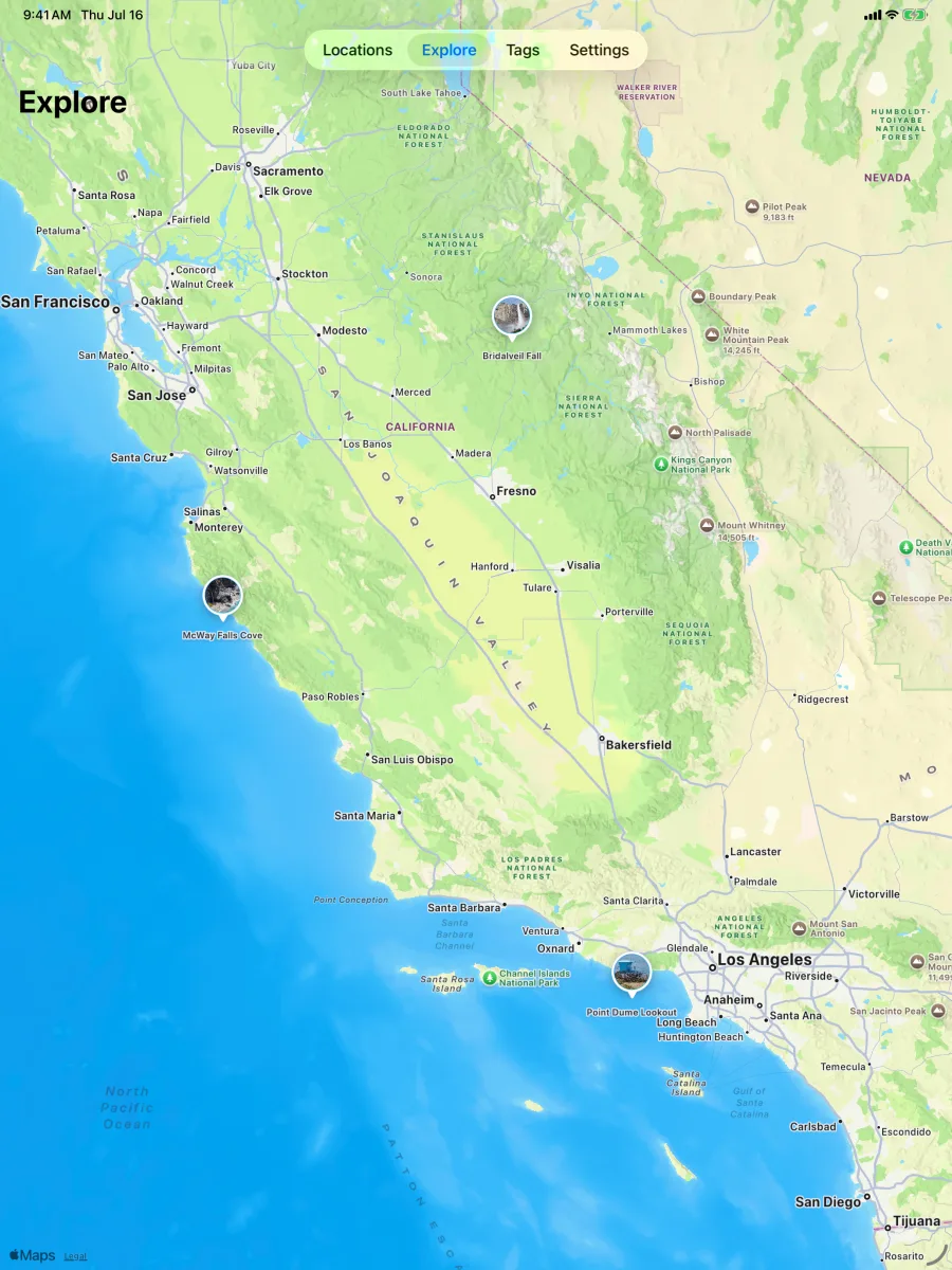 Waypoint: Location Snapshot — iPad — mappa Esplora
