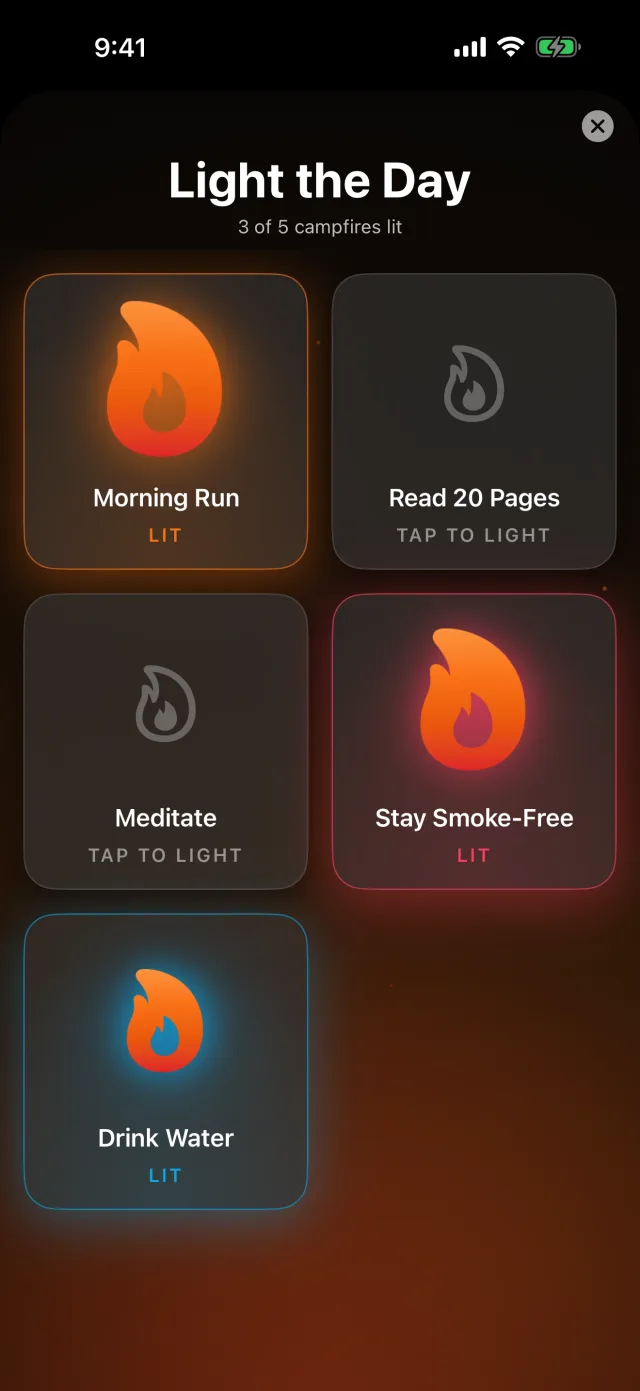Habit Streak: Habits Tracker — Light the Day — a warm ceremony to start your habits.