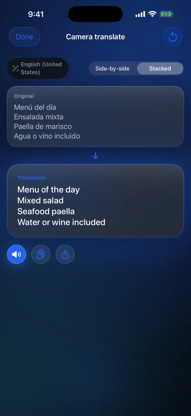 Lingvo: Offline Translator — Punta la fotocamera su un menu o un cartello e traduci da una foto.