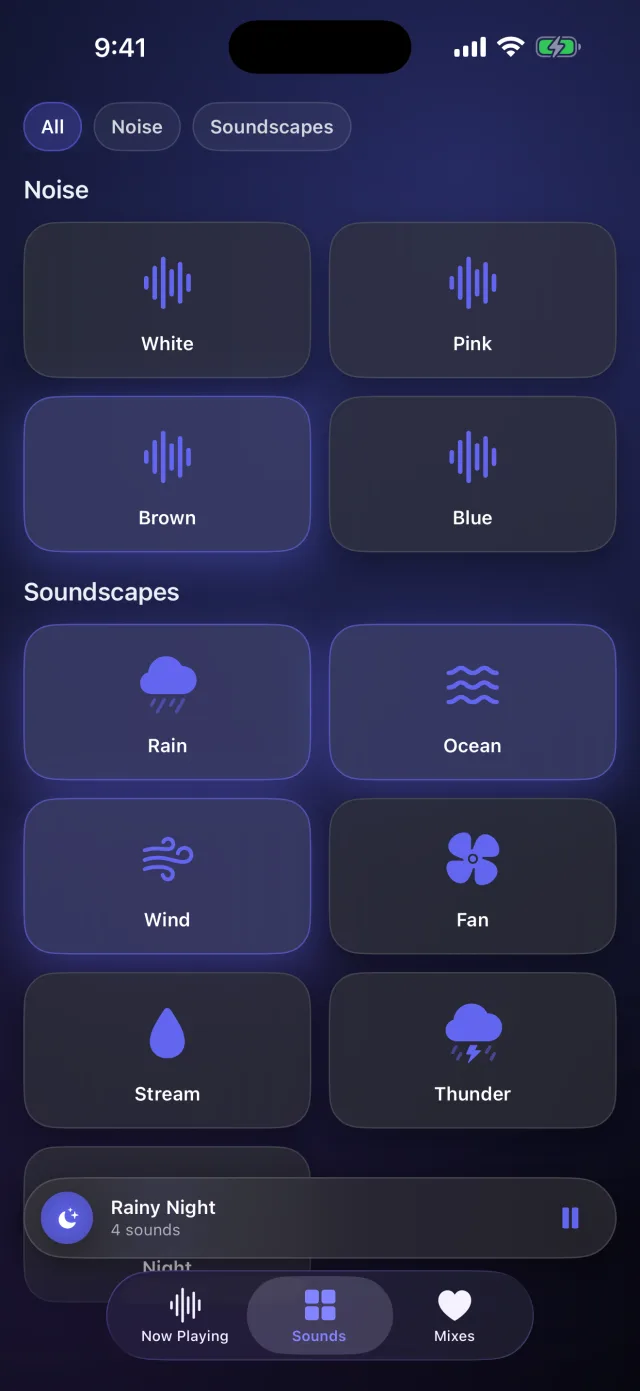 Lull: Sleep Sounds — Biblioteca de sons procedurais